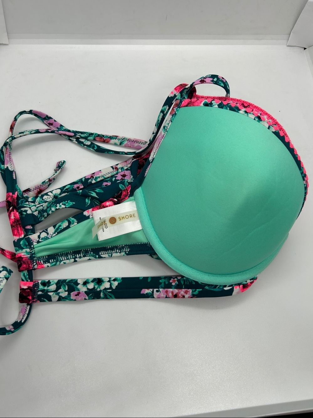 Shade Shore Floral Bikini Top SIZE 34DD - Picture 7 of 10